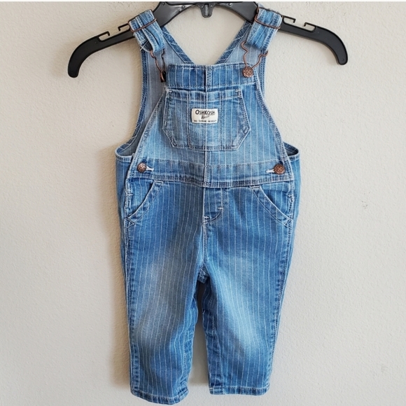 OshKosh B'gosh Other - OshKosh B'gosh Vestbak Striped Overalls Girls 9mon.